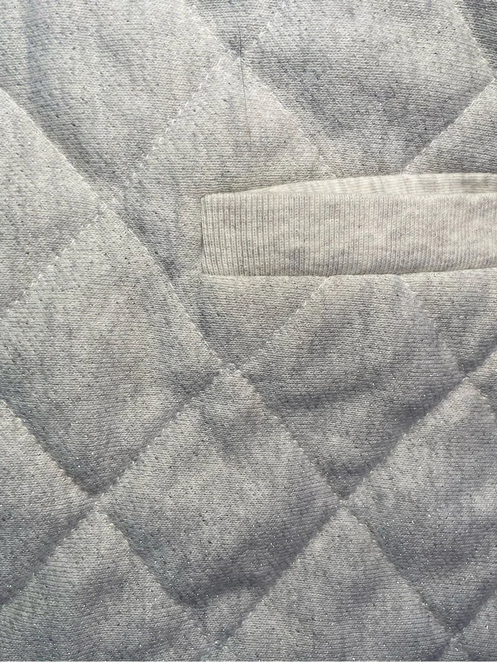 OshKosh B'gosh Quilted Glittery Vest - Light Gray with Rose Gold Zipper